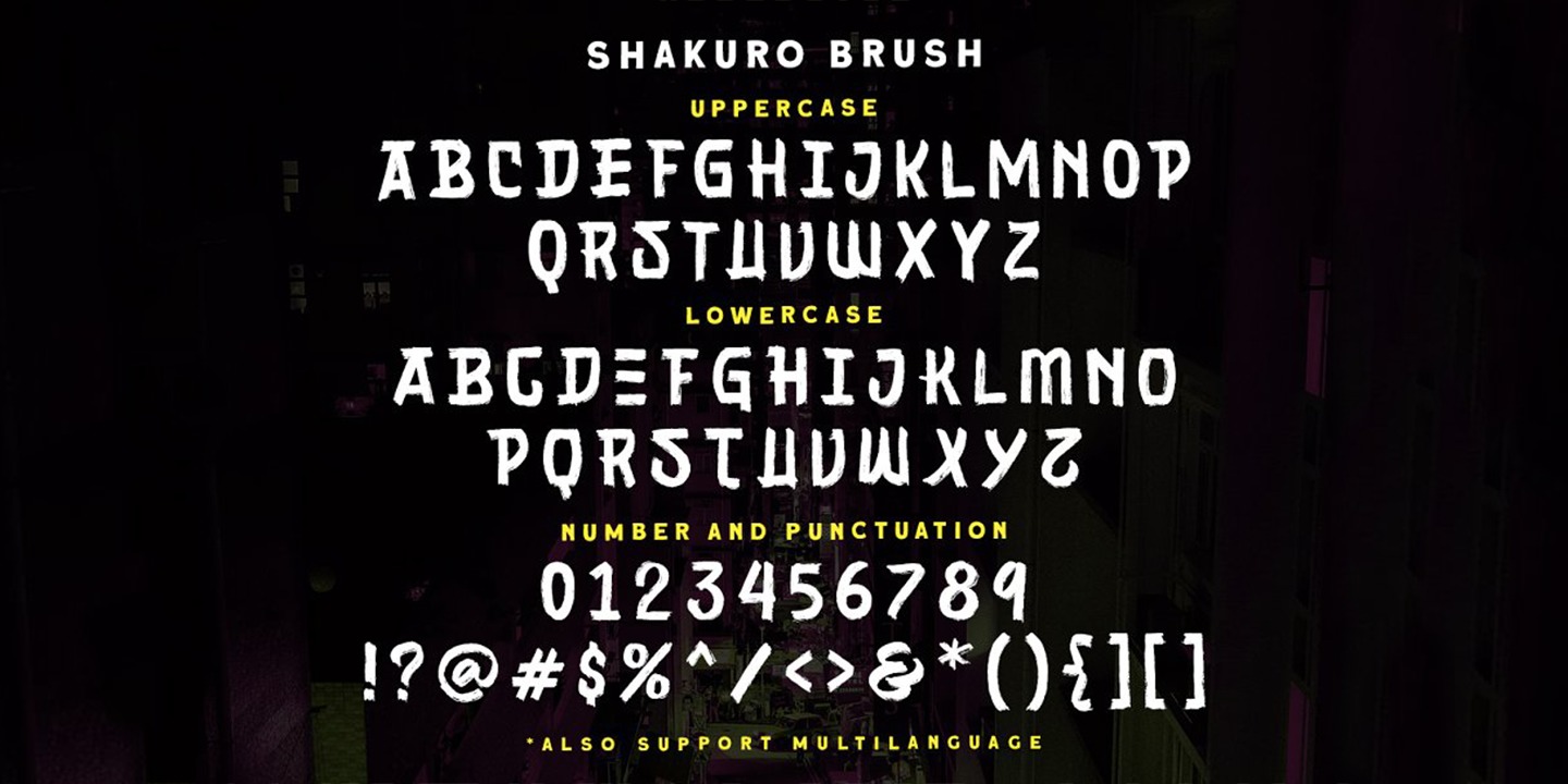 Przykład czcionki Shakuro Brush Regular